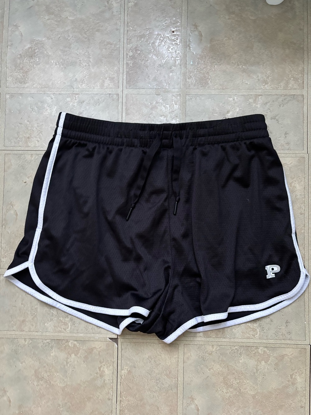 VS PINK Black Athletic Shorts with White Trim